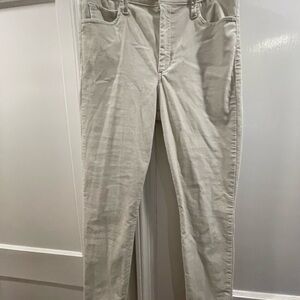 Gap Off-White High-Rise velvet feel pants.